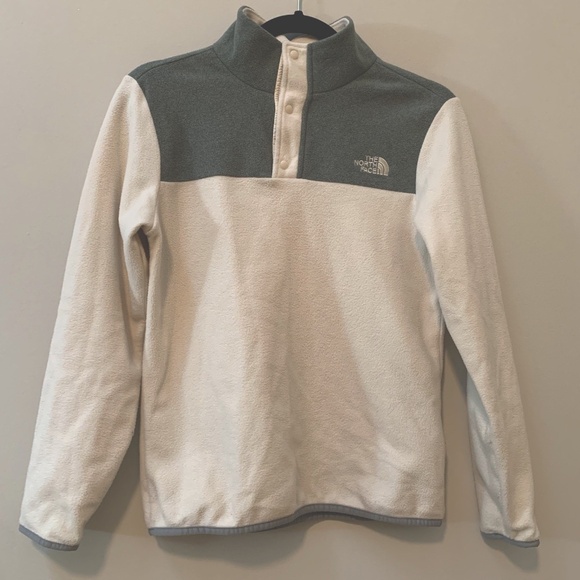 The North Face Pullover Girls Size L 14-16 Gray White Fleece Jacket - Picture 1 of 14